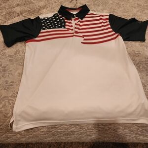 Walter Hagen Navy and Red Striped Polo